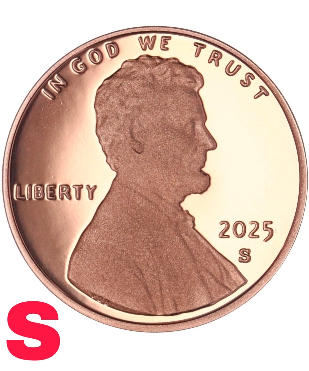 2025-S Lincoln Shield 1 One Cent , Proof San Francisco Penny . Last Year %