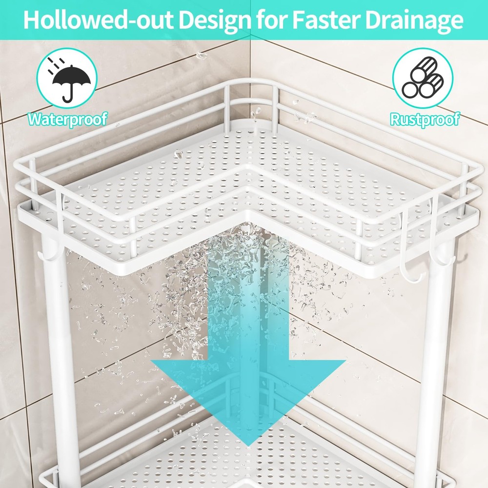 HapiRm Corner Shower Caddy Organizer 4-Tier Bathroom Shelf Rustproof