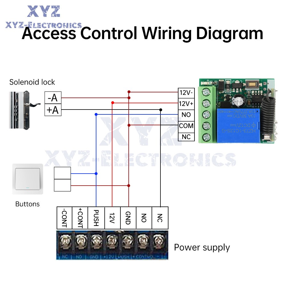 433Mhz Universal Wireless Remote Control Switch DC 12V Receiver Transmitter Set
