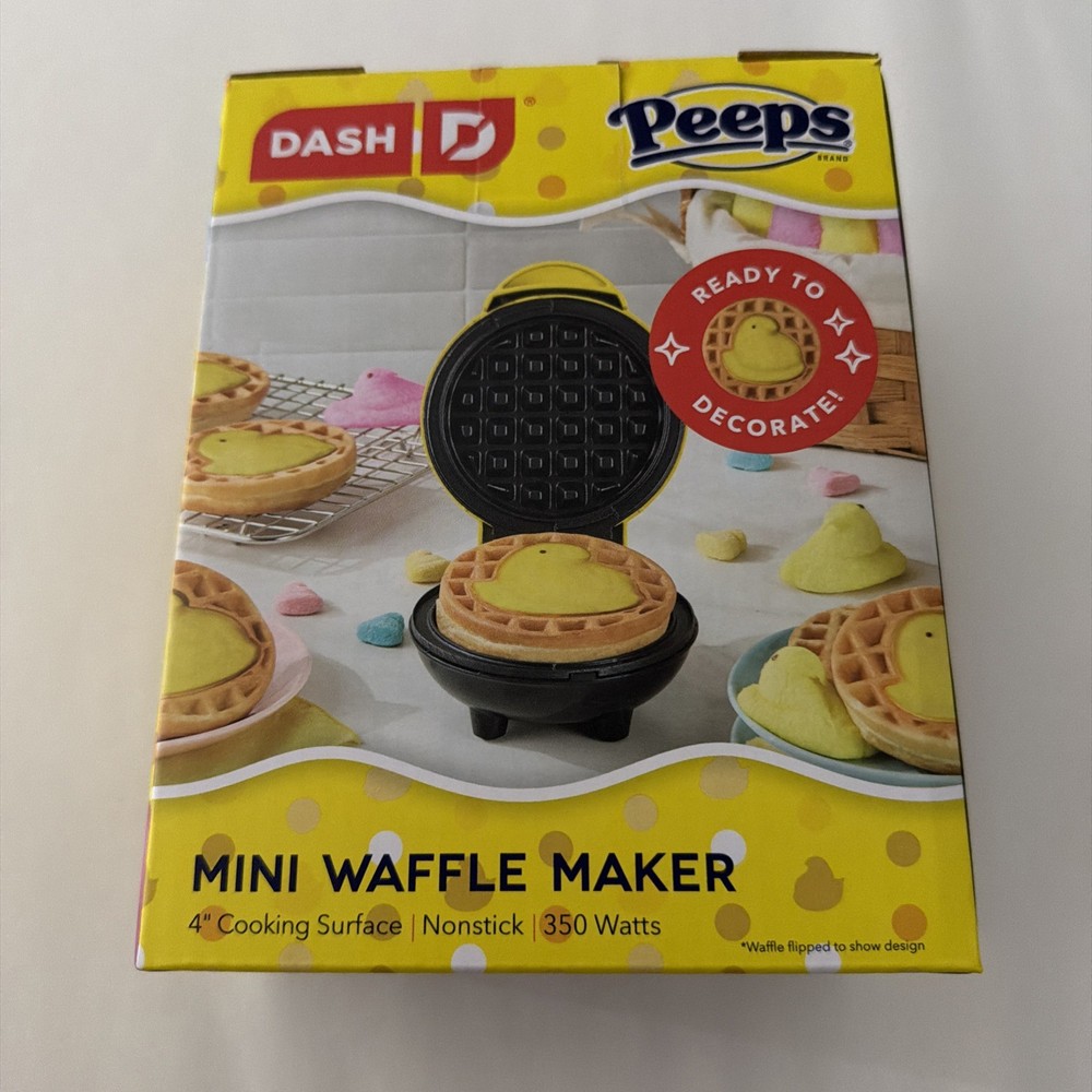 Dash Easter Peeps Mini Waffle Maker Limited Edition New In Box Yellow