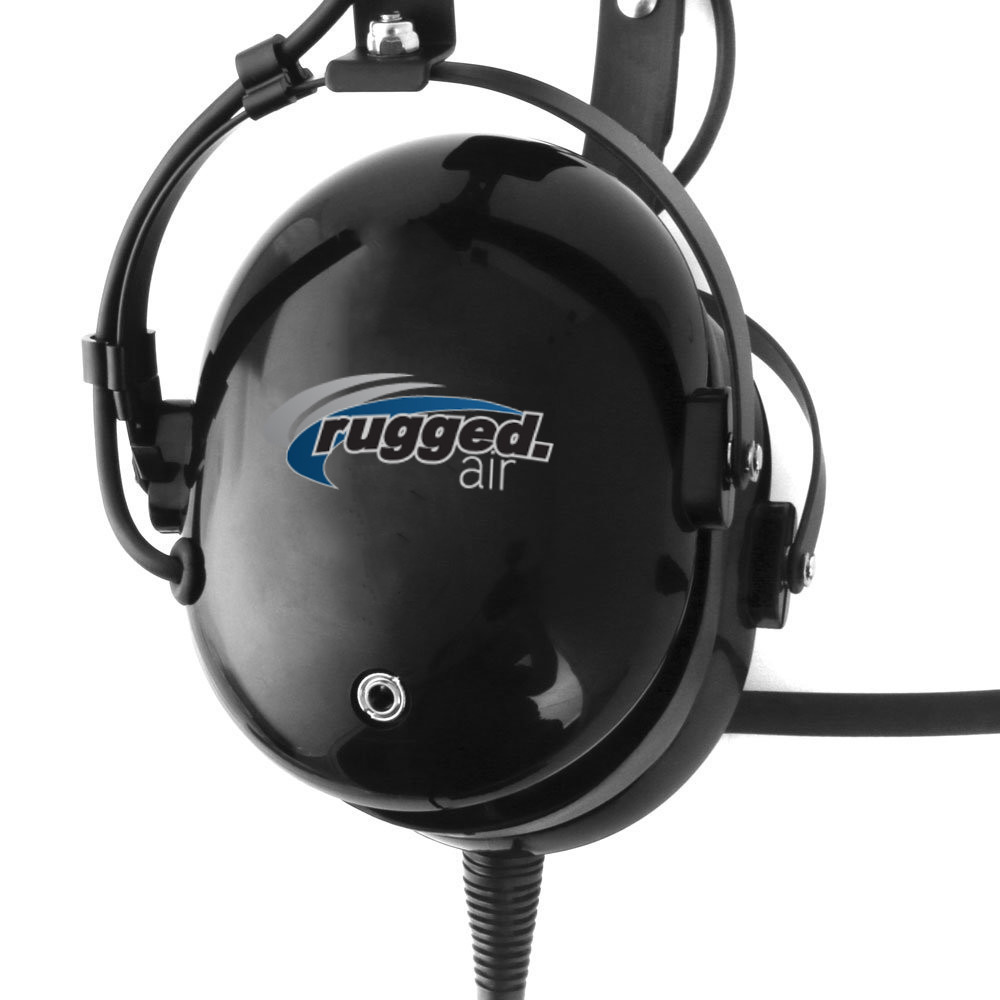Rugged Air RA200 General Aviation Pilot Headset w/ MP3 Music Input A20 X GA Plug