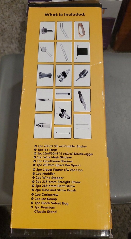 3rd Prince 22-PC Bartender Coctail Set (Missing Stand)