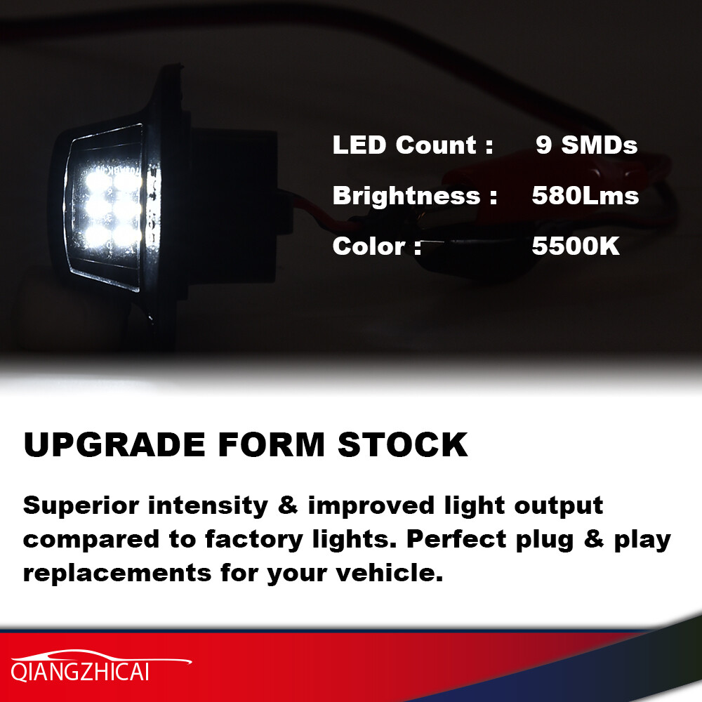 Fit For 1997-2011 Dodge Dakota Pickup Full LED White License Plate Light Lamp 2X