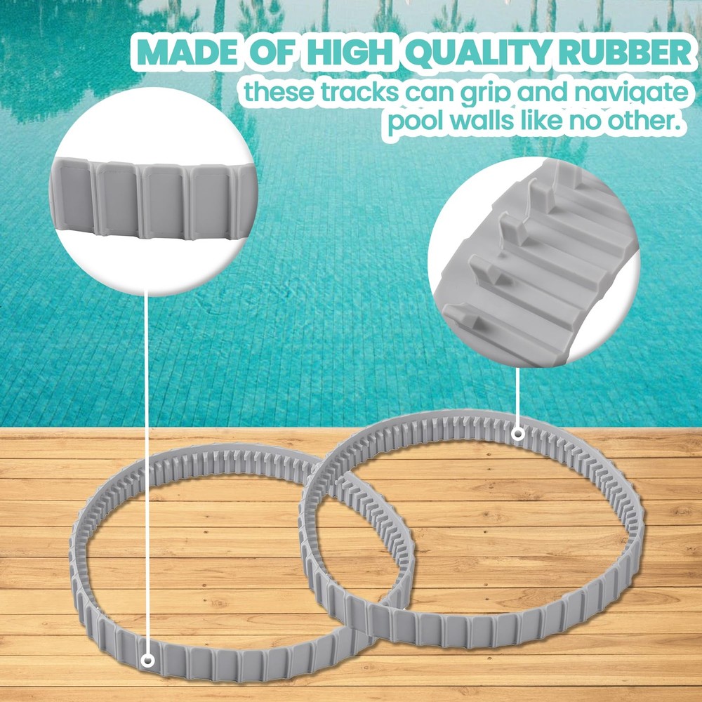 (2 Pack) Replacement Gray Tracks for Maytronics Dolphin Robotic Pool Cleaners