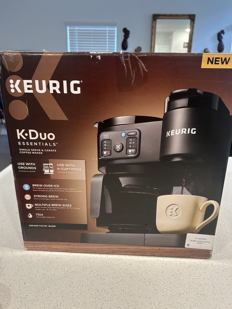keurig k-duo essentials single serve & carafe coffee maker plus mr.coffee bundle