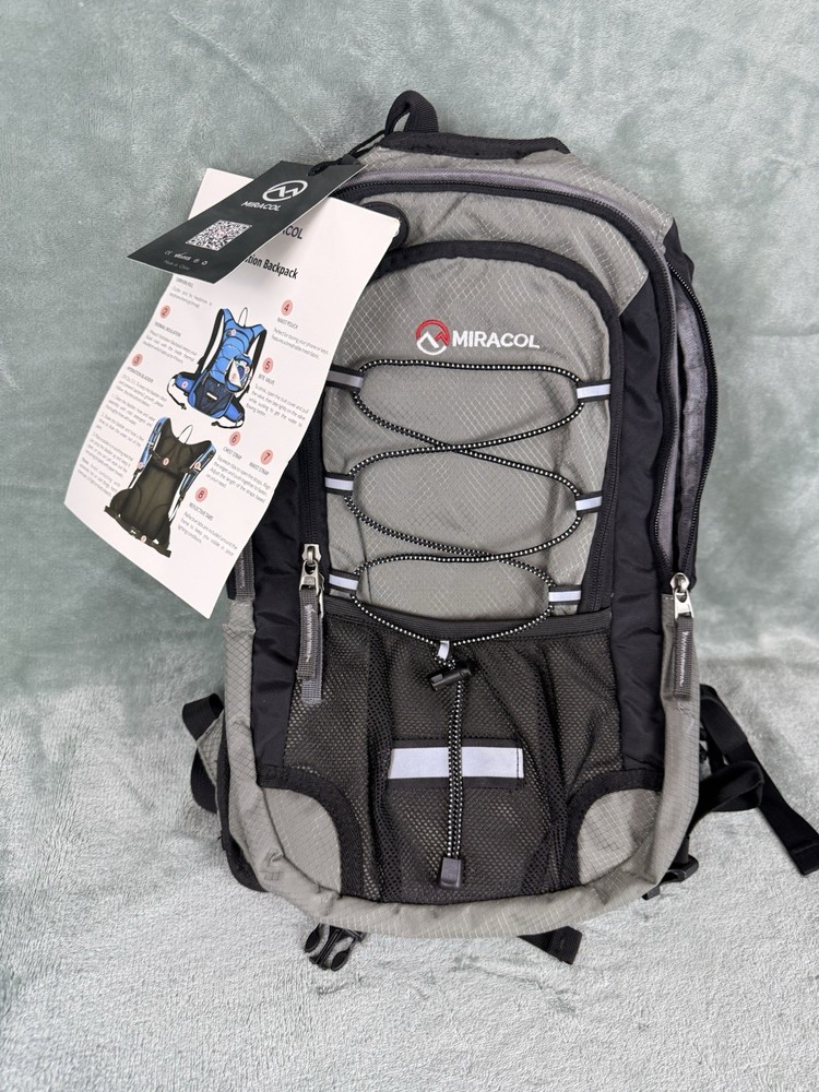 MIRACOL Hydration Backpack with 2L Water Bladder Insulated Water Backpack Gray