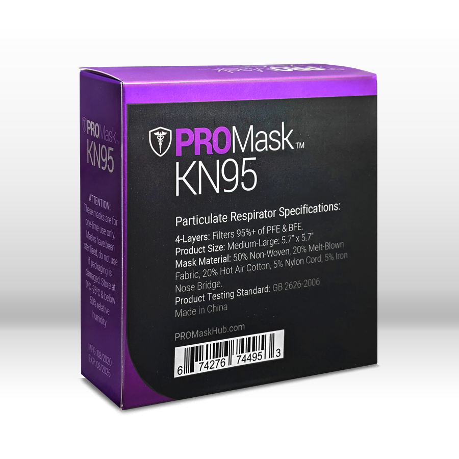 10-100 BLACK PROMASK KN95 Disposable Face Masks 4 Layers Filters 95%+ PFE & BFE