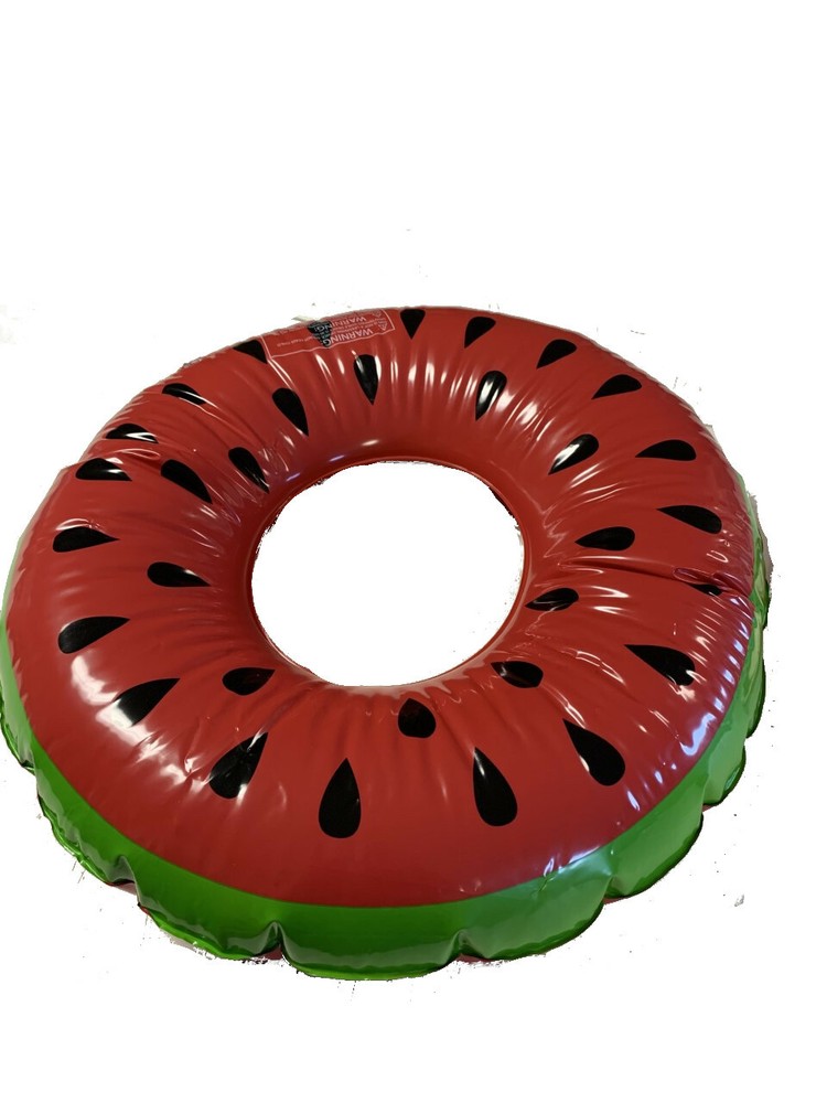 Inflatable Watermelon Pool 27" Ring Float Beach Lake Swim Floatie + Repair Patch