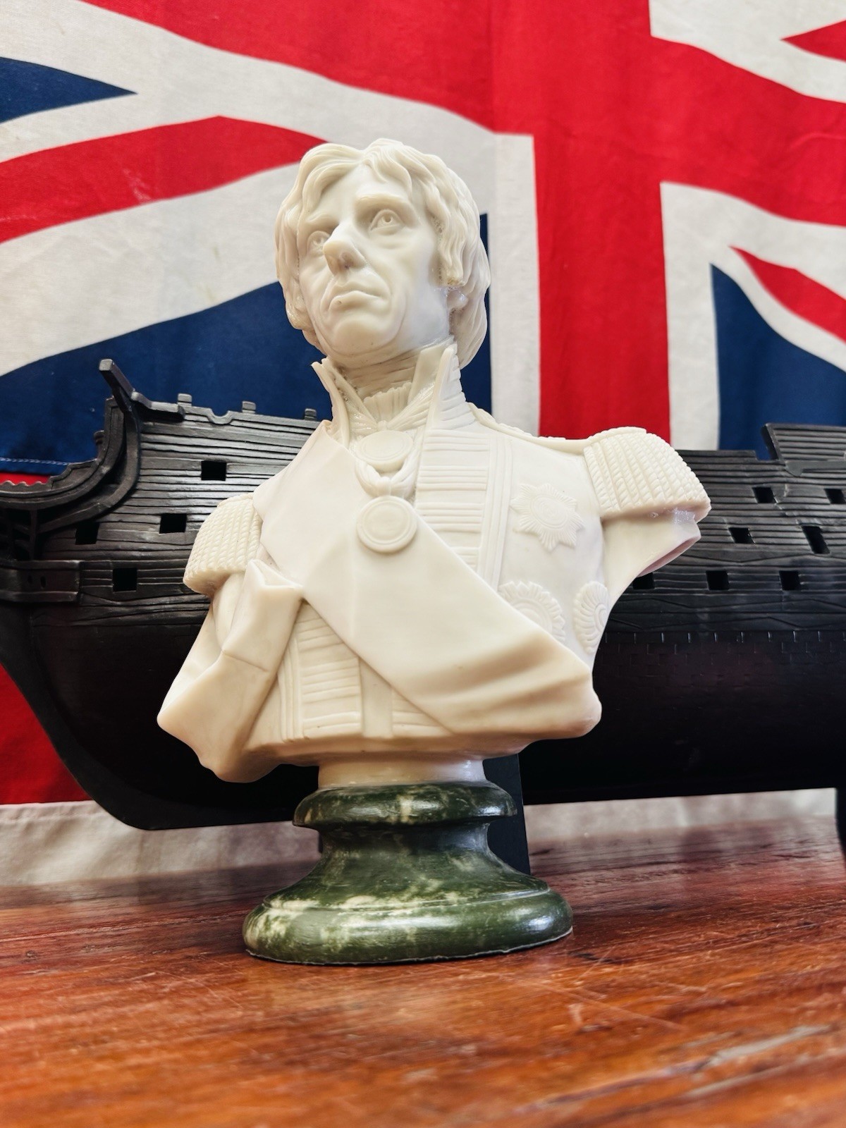Superb Vintage Marble Bust of Vice-Admiral Viscount Nelson after Frederick’s.