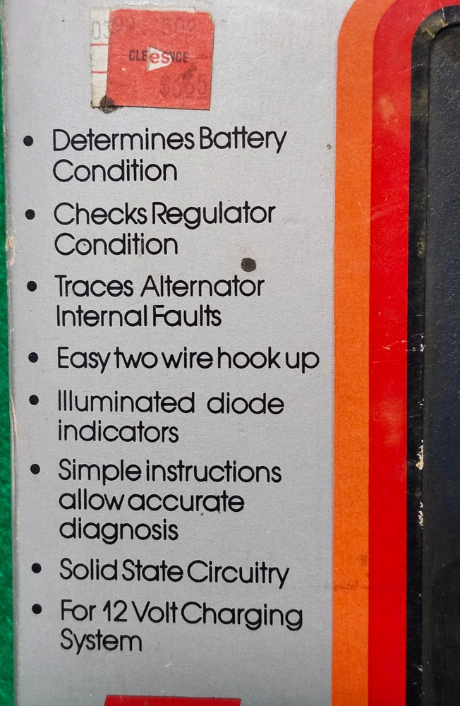 Suntune Charging System Tester CP7620 W/Box & Instructions