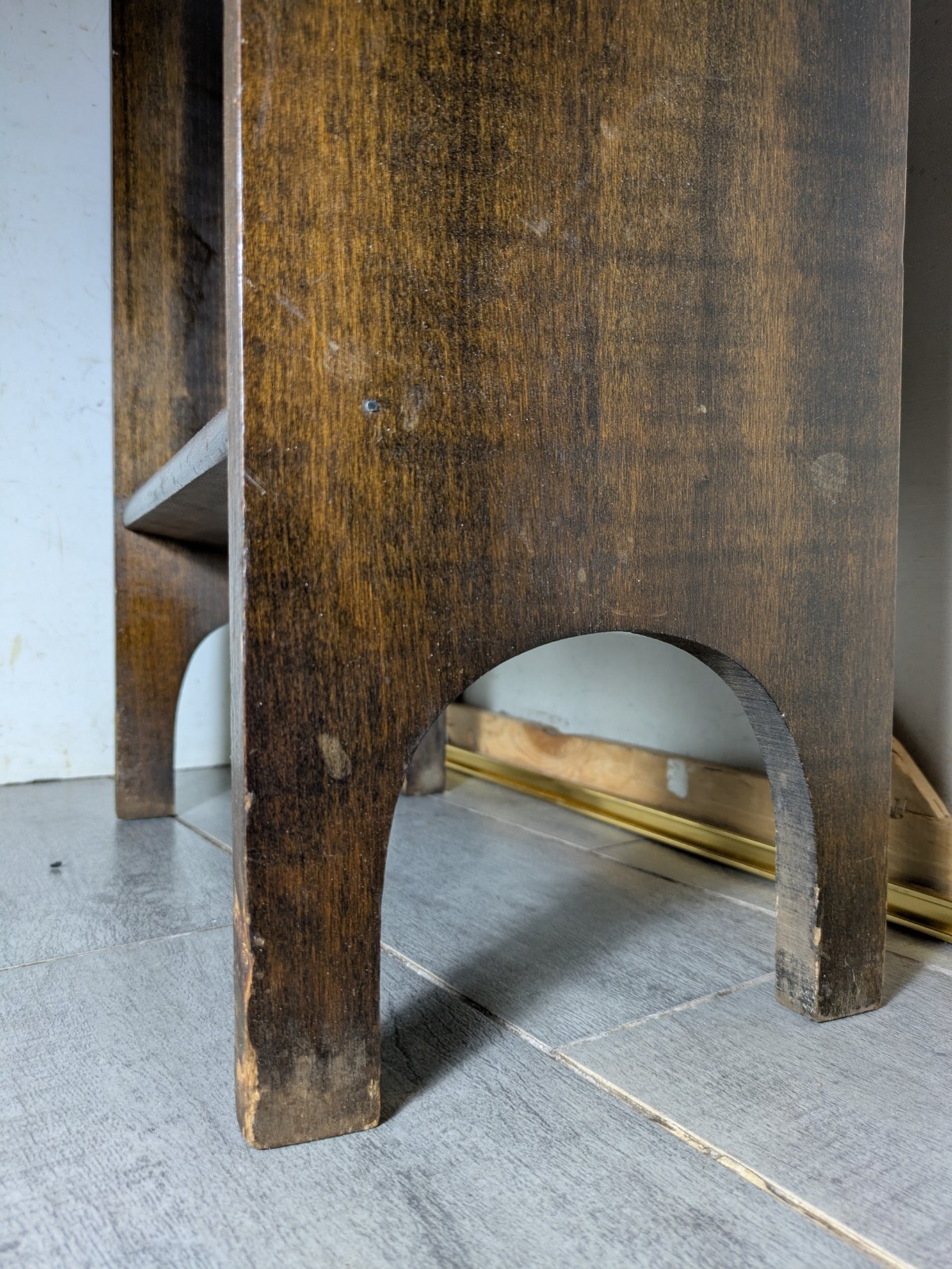 Vintage Mission Arts & Crafts Small Wood Bookcase Bookshelf 2-Tier Stand R87