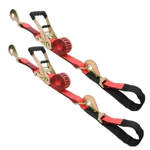 Tool Heavy Duty Adjustable Car Tie Down Kit with Snap Hooks - Break 2 Pack