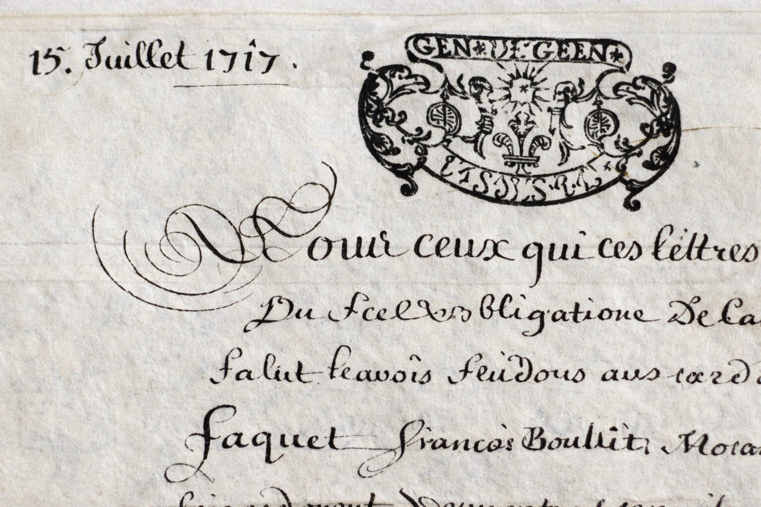 1717 Genoa Italy Notarial Deed Manuscript Signed 18th Century Legal Contract