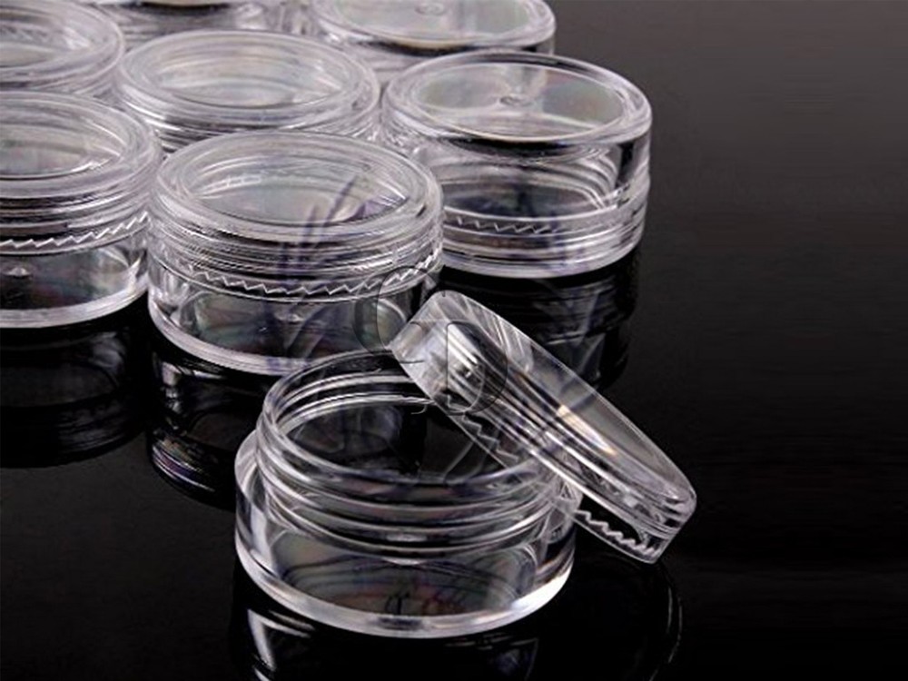 100 Pack Jars High Quality 5 Gram/ML Plastic empty sample Container Cosmetic