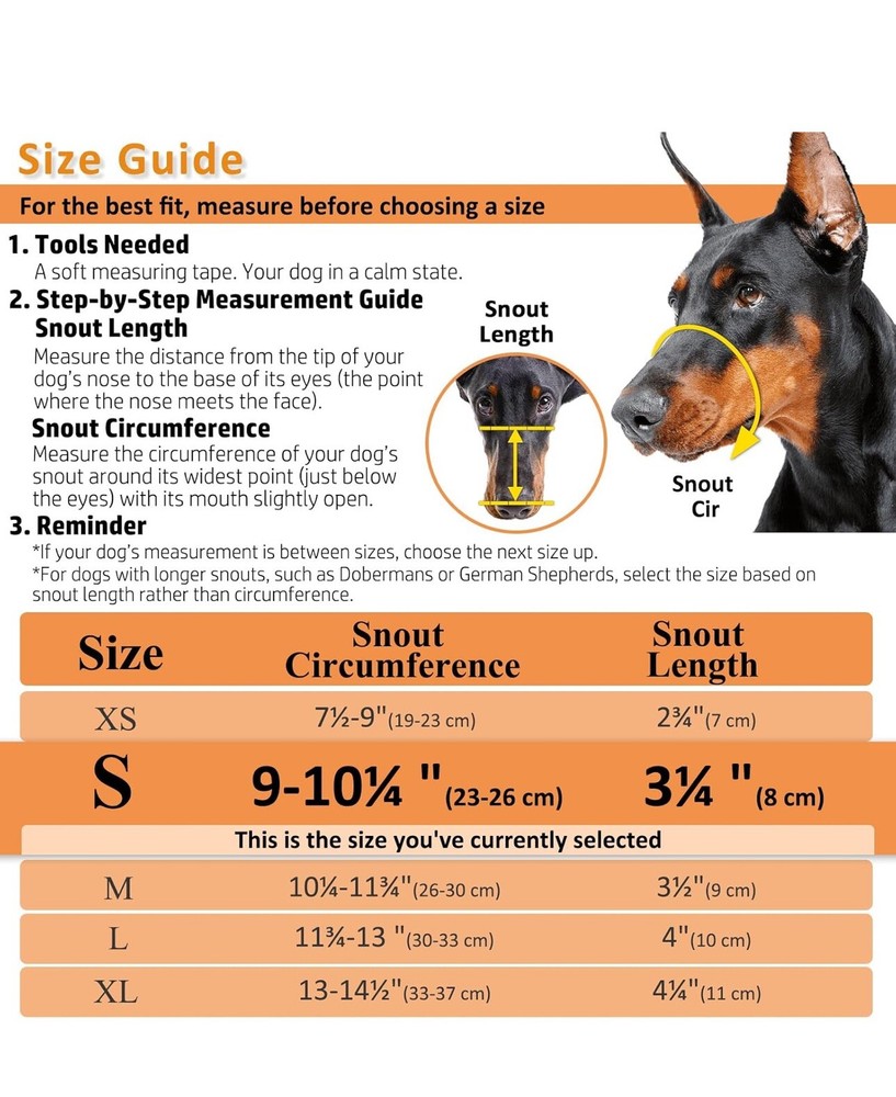 Dog Muzzle, Basket Muzzle for Biting, Chewing and Scavenging Humane Black (4) L