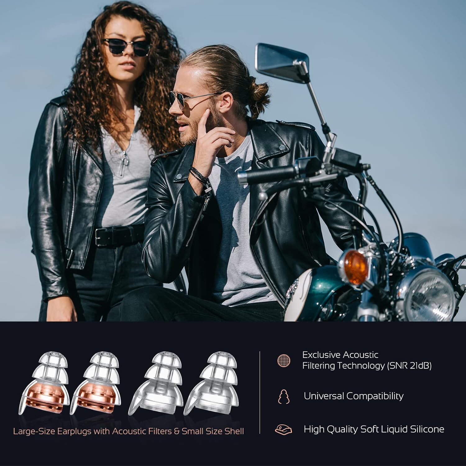 Reusable High Fidelity Ear Plugs, 24dB Advanced Filtering Tech Ear Protection US