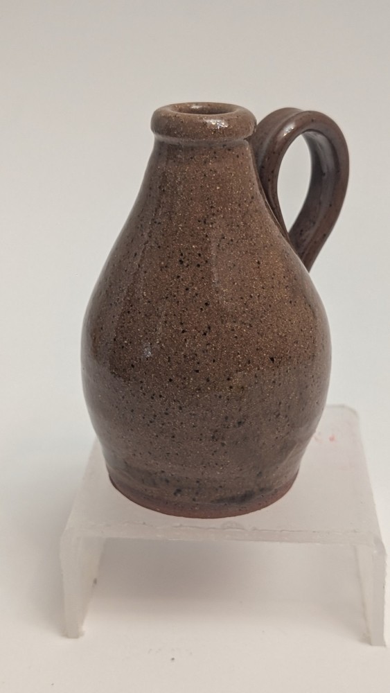 Speckled Brown Mini Handled Ceramic Jug 4 1/4"- Signed