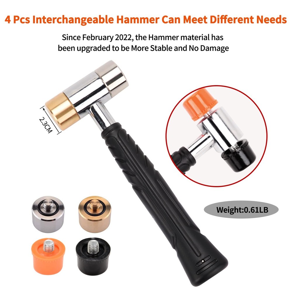 Roll Pin Punch Set 4 Interchangeable Hammer Heads Bench Block Storage Case