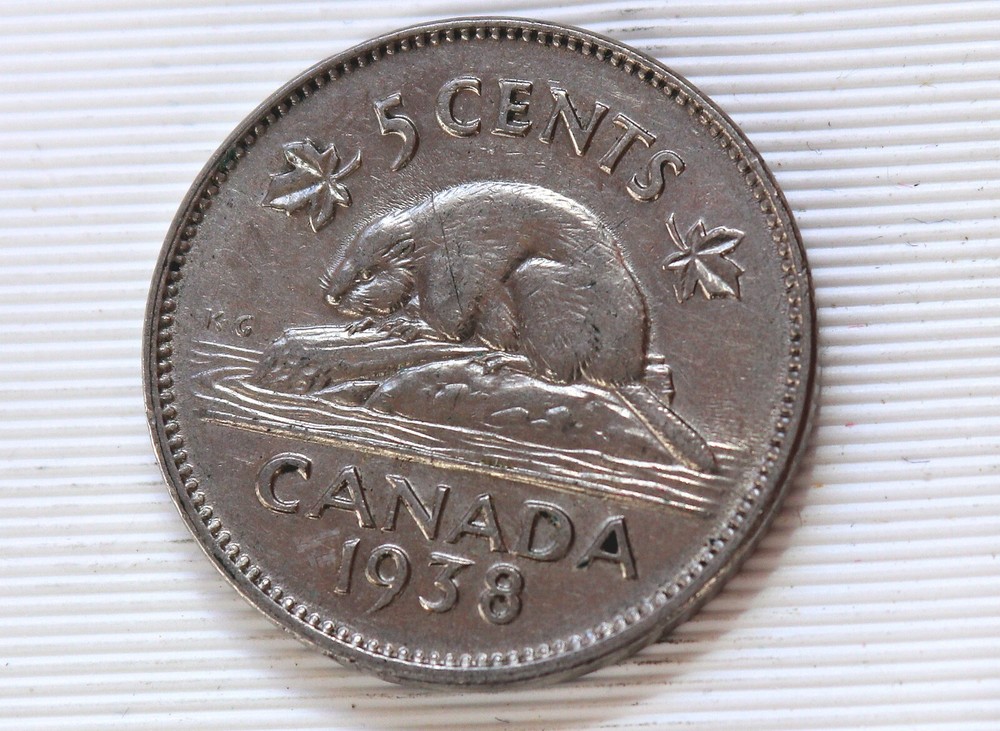 1938 Canada 5 Cents George VI