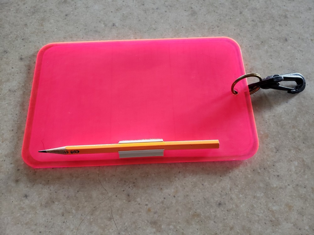 Scuba Slate Florescent Instructors DiveCon Dive Master Message, Dive Info 8x5"