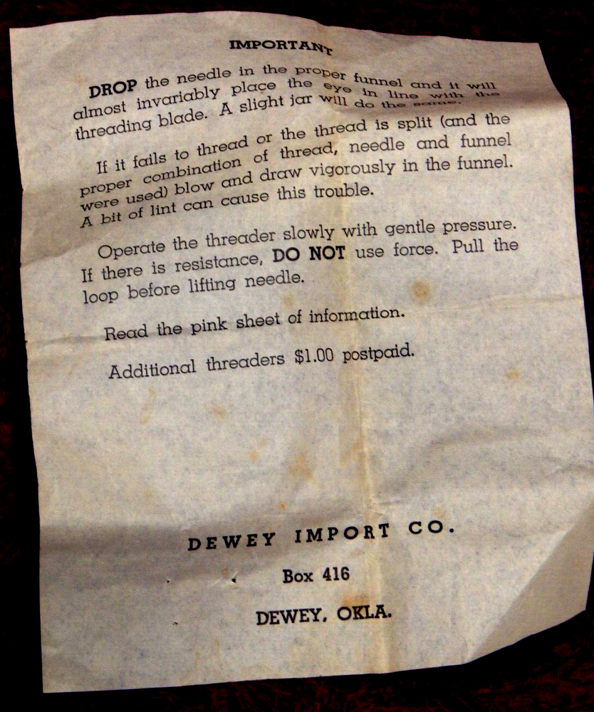 Vintage Ditta Martinelli Automatic Needle Threader COMPLETE