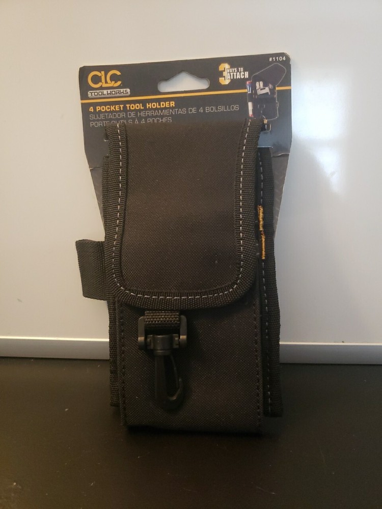 CLC Tool Works 4 Pocket Multi-Purpose Tool Holder Construction w/ Clip Read