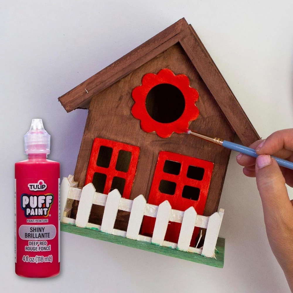 Vibrant 4oz Deep Red Fabric Paint with Precision Tip - Perfect for DIY Projects