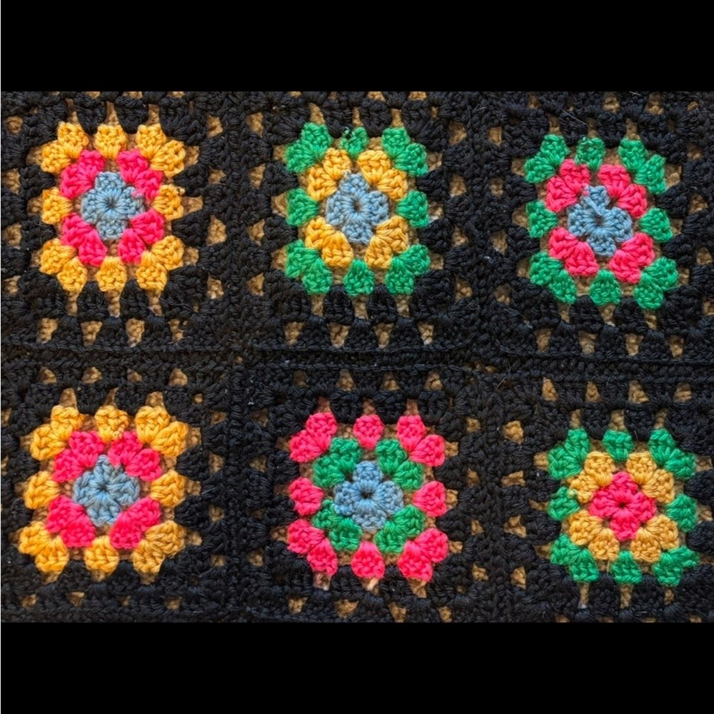 Vibrant Multicolor Crochet Throw Blanket