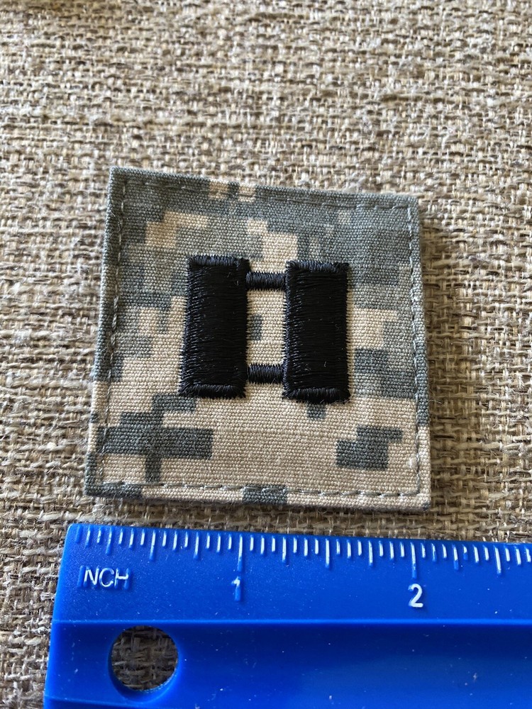 US Army Captain CPT O-3 Rank ACU Hook / Loop Pattern Military Patch INV6563