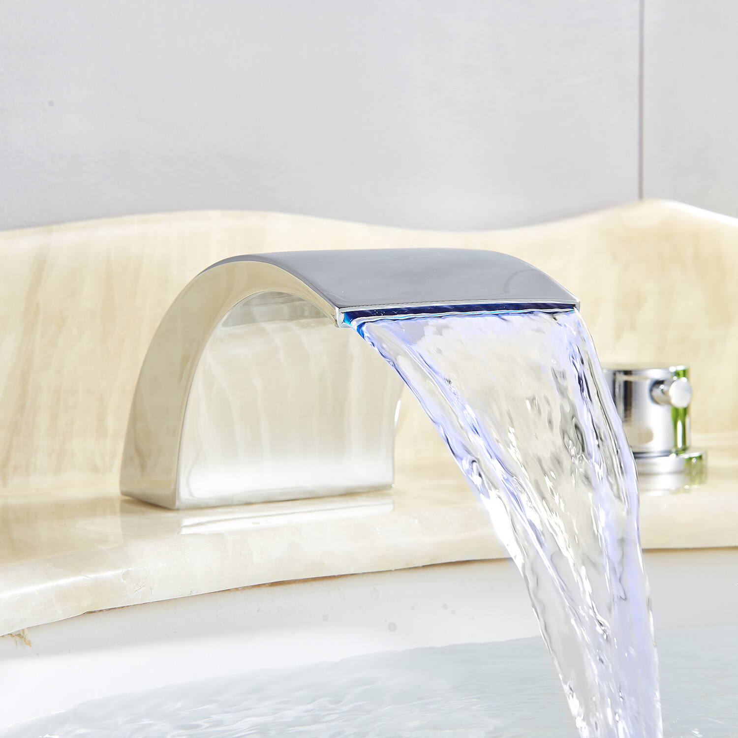 Bathroom Faucet Waterfall 8 inch Widespread Basin Sink Mixer Tap Chrome Finish