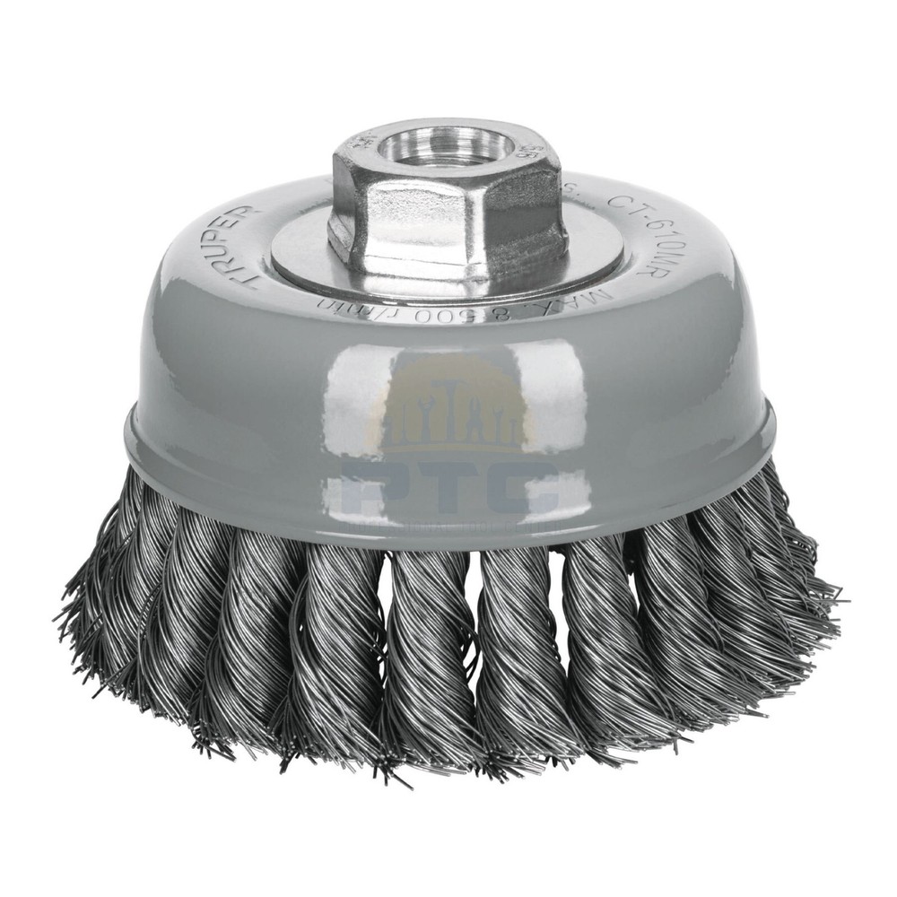Truper CT-610MR Carding cup 4" fine braided wire, Multi-thread