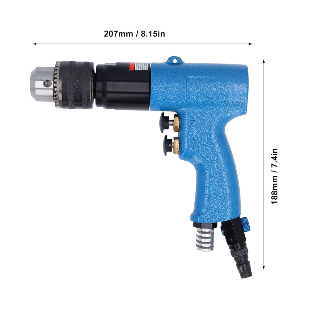 Versatile Adjustable Speed Pneumatic Drill with Side Exhaust for All Tasks