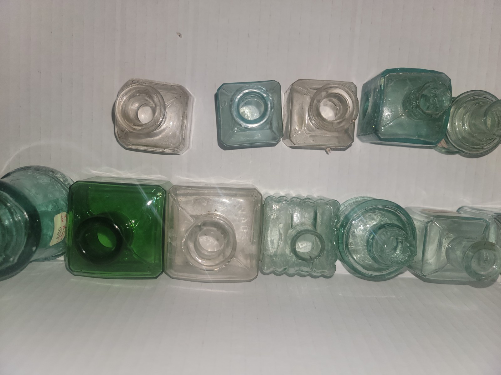 Lot Of 16 Antique Ink Bottles- Free Shipping