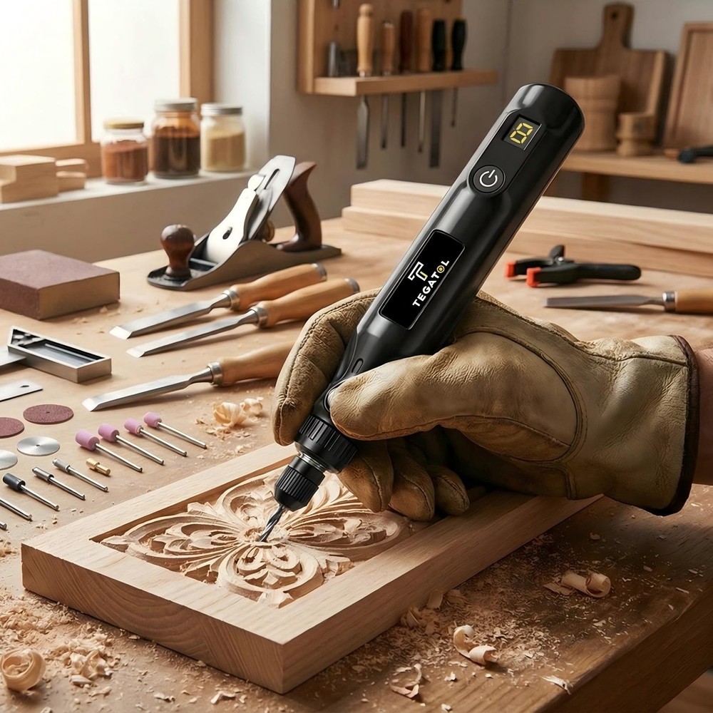Cordless rotary tool kit, 5-speed work screen display sander,