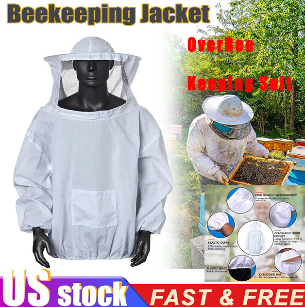 Veil Hat OverBee Keeping Suit Jacket Protective Coat Pull Tops Beekeeping Smock