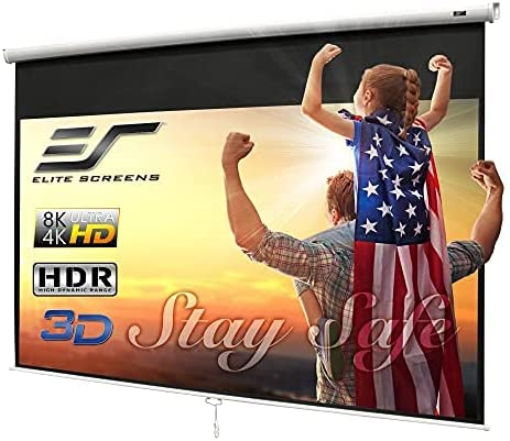 Elite Screens Manual B 100-INCH Manual Pull Down Projector Screen Diagonal 16:9