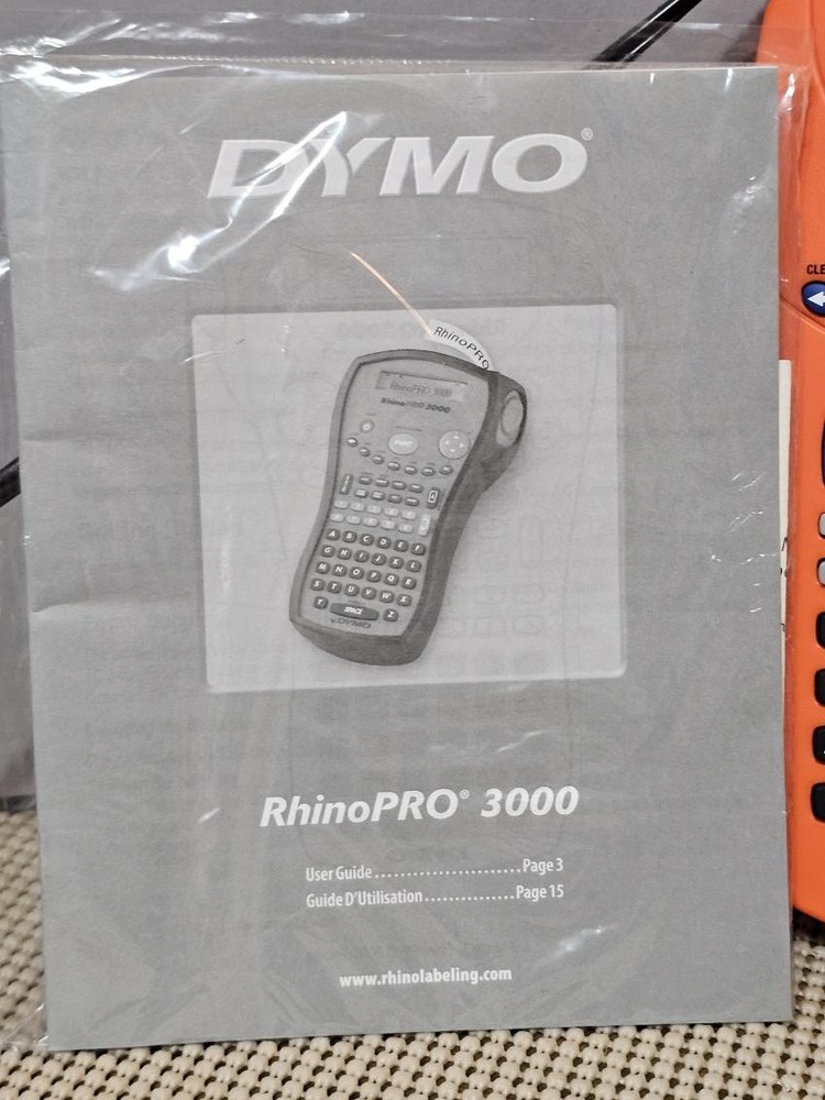 Dymo Rhino Pro 3000 Label Maker. WProtective Case & Storage Case. WORKS! AS IS!