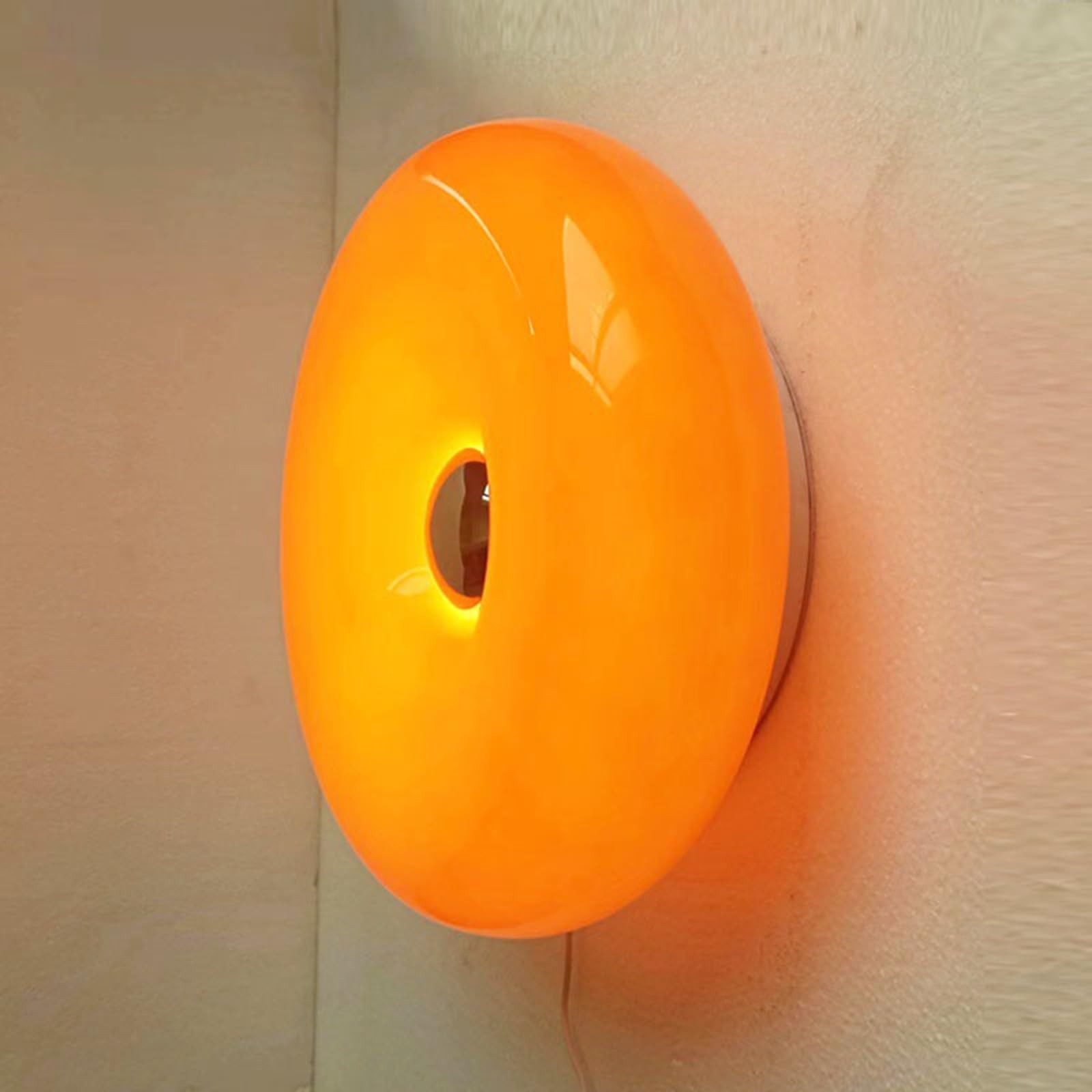 Modern Design Donut Table Lamp, LED Acrylic Lampshade with Durable Shade, Orange