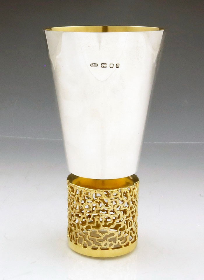 4 Stunning English Stuart Devlin Sterling Silver Goblets 6"