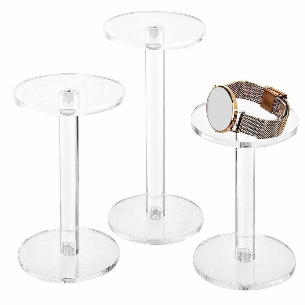 3Pcs Round Acrylic Display Riser Stand Cupcake Rack Stylish Functional Widely