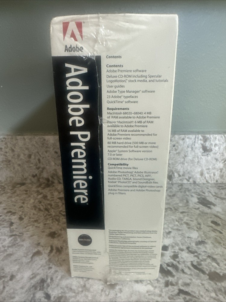 Adobe Premiere Version4.2 MacIntosh Software CD-ROM Sealed