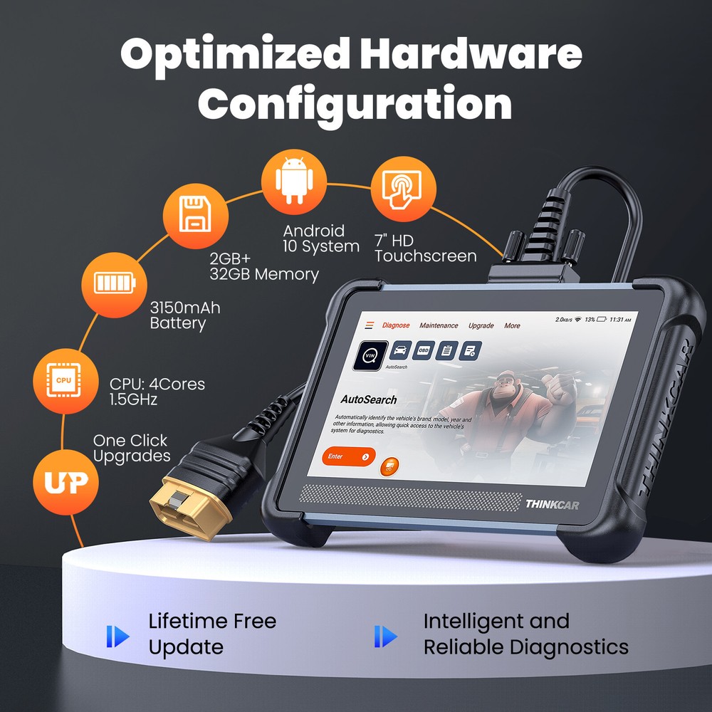 THINKSCAN 672 Car Bidirectional Diagnostic Tool OBD2 FCA Code Scanner ALL System