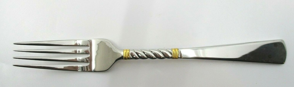 GORHAM STAINLESS ESPIRIT GOLD DINNER FORK- 8" 06F