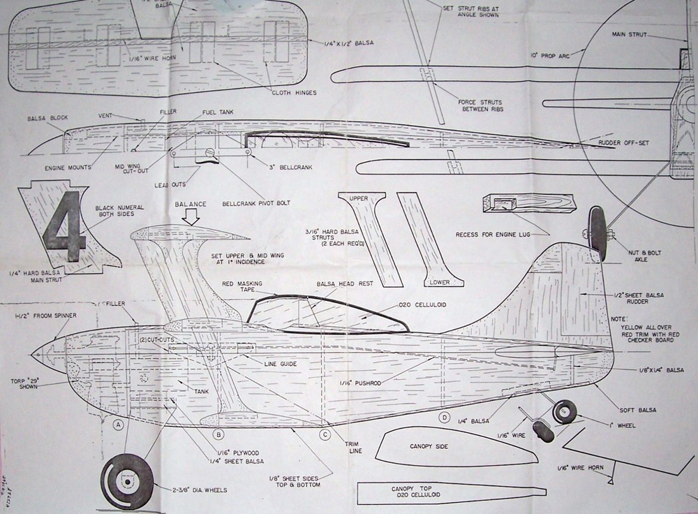 BOUNCING BERTIE PLAN + CONSTRUCTION ARTICLE to Build Famous 32" Model Airplane