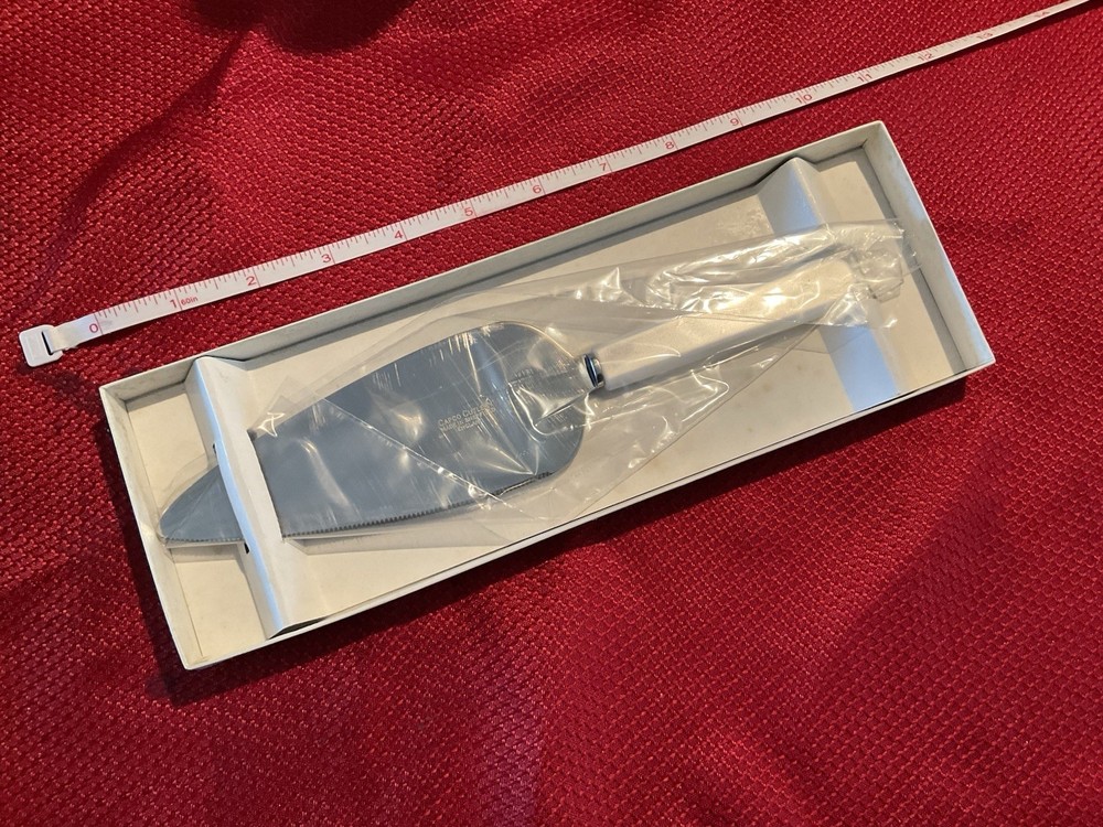 Vtg Capco Sheffield England Cake Pie Cutter Brides Server Pearlized Handle Boxed