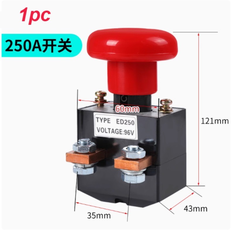 1PCS 250A 96V Emergency Button Stop Switch Disconnect Switch Electric Vehicle E#