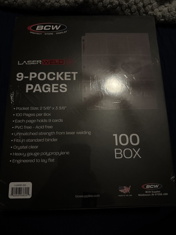 BCW LaserWeld 9-Pocket Pages 100ct Box