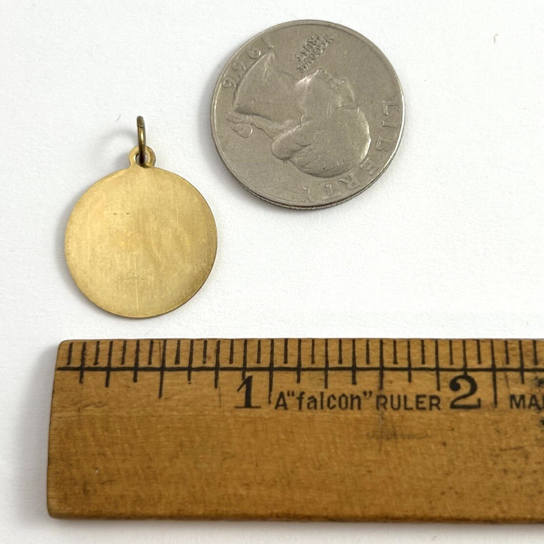 Vintage French Oui Charm Yes Necklace Pendant Brass Metal Jewelry