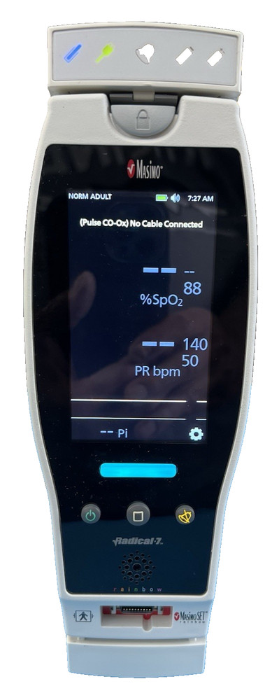 Masimo Radical 7 Touch Screen Pulse Oximeter With Docking Station.
