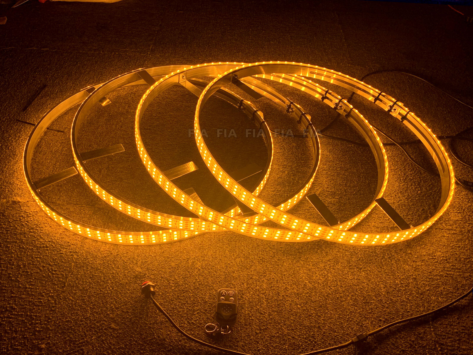 17.5'' Strobe White Yellow Triple Row LED Truck Wheel Ring Lights Button Control